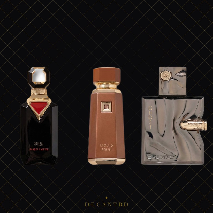 French Avenue Alpha Man Combo — three perfume decants on the DecantBD brand background