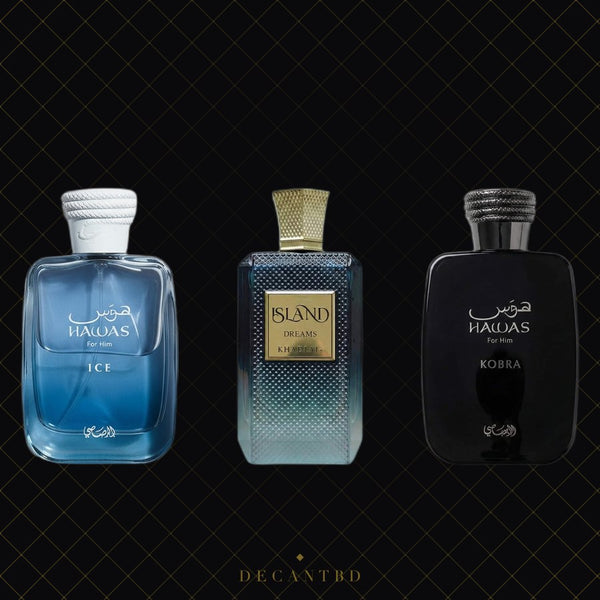 Summer Fresh Combo โ three perfume decants on the DecantBD brand background