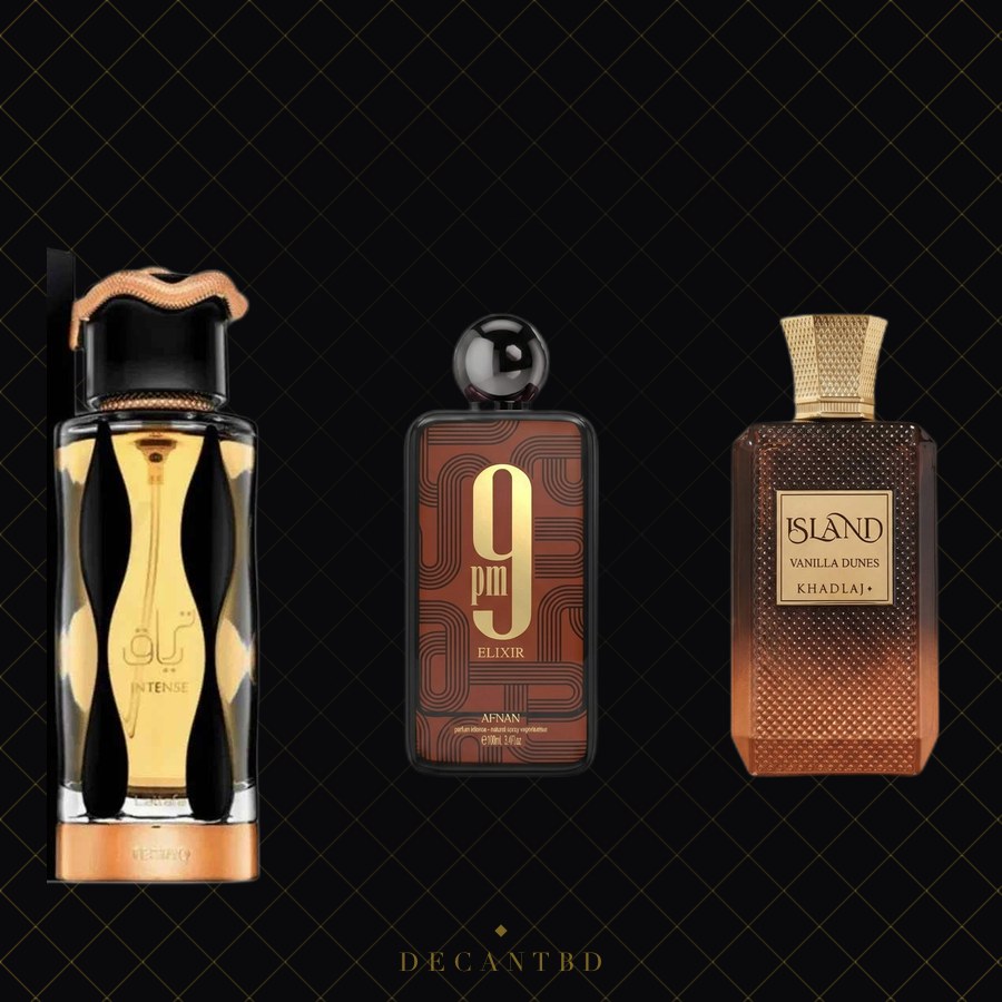 Winter Combo — three perfume decants on the DecantBD brand background